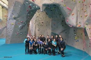 Dancers and musicians try rock climbing at Texas Rock Gym.

Check back next week to see where our performers go  next!